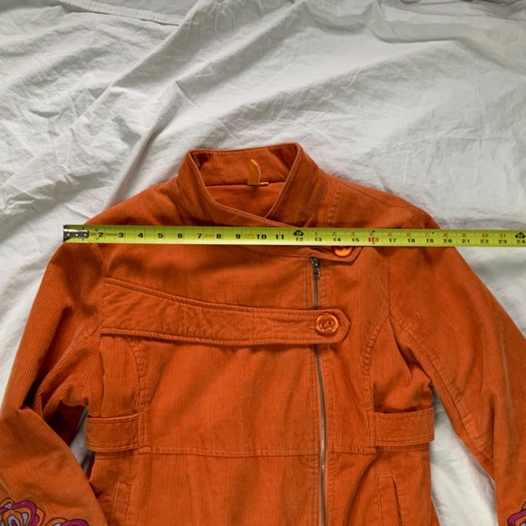 Boho Embroidered Orange Corduroy Coat by KanaBeach Women’s 12 - Picture 8 of 16